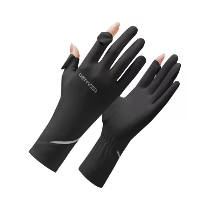Guantes largos de seda de hielo con protección solar, guantes elásticos finos de seda de hielo con pantalla táctil, cómodos y transpirables guantes para conducir y ciclismo - 1