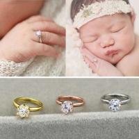 Anillos de diamantes sintéticos para recién nacidos, accesorios para fotografía de bebés, joyas - details 5