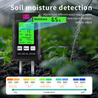 Medidor de PH del suelo multifunción 6 en 1, probador de humedad del suelo, fertilidad, temperatura del pH, Detector de luz de humedad del aire para jardín, nuevo - details 6