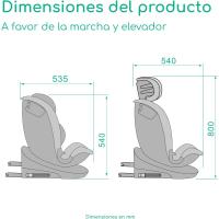 Silla Coche 360, 0-12 años, 40-150 cm, Silla Coche, Instalación Pata Apoyo, Giro 360, 8 Posiciones Reclinación, 12 Posiciones Reposacabezas, Full Black - details 35
