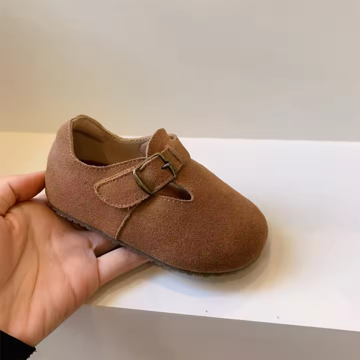 Zapatos de cuero para niñas de cuero Zapatos esponjosos para niños de felpa Zapatos Doudou - 1