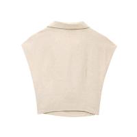 - Conjunto de falda con top con hebilla sin mangas, solapa plisada, mezcla de lino, temperamento, novedad de verano de estilo coreano - details 4