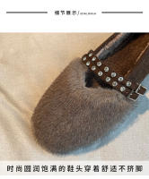 Mary Jane, zapatos esponjosos para mujer en invierno, zapatos de gorro, zapatos de algodón de terciopelo. - details 7