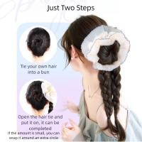 Diademas de encaje azul para mujer, coleteros de estilo coreano, peluca trenzada de boxeo elástica esponjosa - details 8