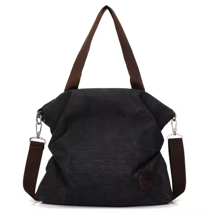 Bolso de mano informal europeo y americano para mujer, bandolera de hombro portátil de lona Simple, bolso cruzado de gran capacidad - 1