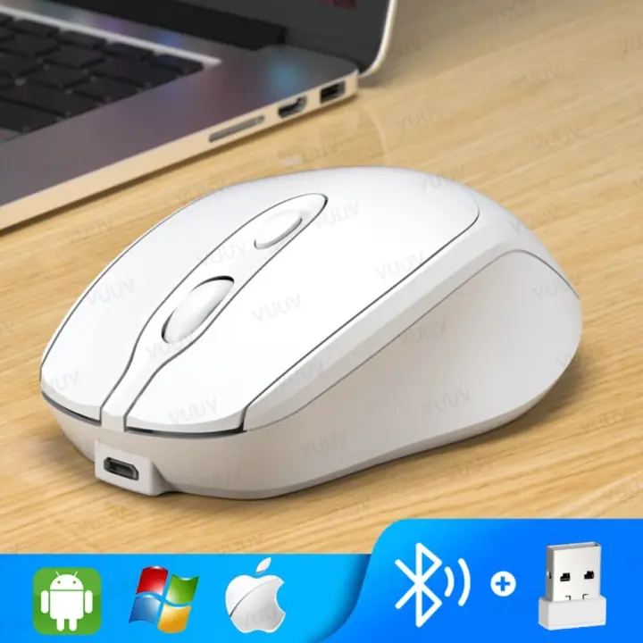 Ratón Inalámbrico Ergonómico Bluetooth 1600DPI Recargable para MacBook, Tablet, Laptop - 1