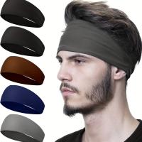 5PCS Unisex Elastic Headbands Moisture-Wicking Versatile Use for Running Yoga & Sports - details 1