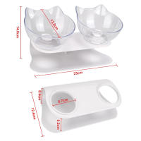 Cuencos antideslizantes para gatos, cuencos dobles para mascotas con soporte elevado, cuencos de agua y comida para mascotas - details 5