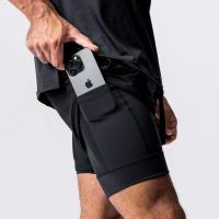 Pantalones Cortos de Nylon con Bolsillo Ideal para Entrenamiento Muscular y Correr 2 en 1 Deportiva - details 13