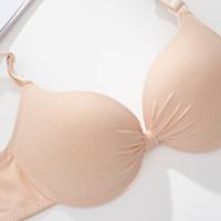 Cómodo sujetador de algodón sin aros con escote en V profundo, sujetador ajustado con lazo para mujer, ropa interior push-up ajustable antiflacidez para niñas - details 7