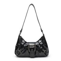 Bolso Cruzado Retro Vintage Y2K Bolso de Mano Ajustable con Cierre de Cremallera, Estichado Acolchado, Marrón Profundo/Negro, Hecho a Mano de Guangzhou - details 6