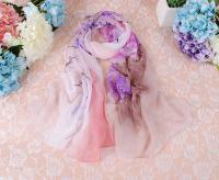 Pañuelo fino de gasa para mujer, pañuelo elegante de peonía degradada, protección solar, para playa y verano - details 8