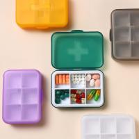 Pastillero de viaje a prueba de polvo, Mini caja de medicina duradera impermeable, múltiples rejillas, contenedor de pastillas ecológico, organizador de viaje - details 0