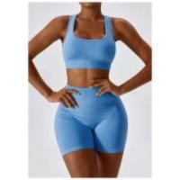 Yoga 2 Piezas Conjunto Deportivo Conjunto De Yoga Súper Elástico Inconsútil Tank Con Abertura Con Shorts Con Glúteos - details 4