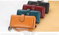 Billeteras largas de piel sintética para mujer, Cartera de marca de alta calidad, monedero clásico con cremallera, a la moda, n - details 7
