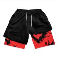 Conjunto De Gimnasio Para Hombre Con Estampado Anime 3D Top Corto Y Shorts De Compresión Quick Dry Transpirable Rash Guard Para Deportes Y Verano - details 9