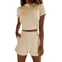 Conjunto de Pantalones Cortos Delgados de Moda Verano 2024 Top Corto Ajustado de Color Sólido y Shorts Estilo Callejero para Mujeres - details 22