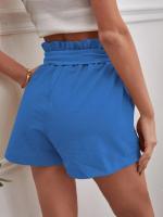 Pantalones Cortos de Verano para Mujer Algodón Transpirable, Cintura Elástica con Bolsillo, Color Sólido, Estilo Casual - details 22