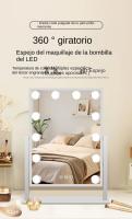 Espejo de tocador HD con 8 luces LED, rotación de 360 ° , 3 luces, toque inteligente y ajuste de brillo gratuito - details 0