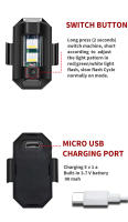 Luz de advertencia LED Universal para motocicleta, 7 colores, Mini USB, luz estroboscópica, bicicleta, avión, intermitente nocturno, indicador de señal de giro - details 4