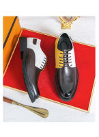Zapatos de cuero de moda con cordones de empalme personalizados - details 2
