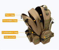 Mochila de senderismo 4 en 1 de 50l para hombre, bolsa de asalto multifuncional impermeable, desmontable, para exteriores - details 5