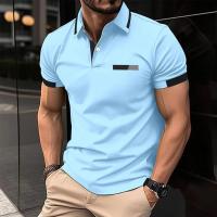 Polo de manga corta para hombre, camisetas informales, tops de verano - details 20