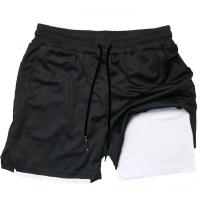 Pantalones cortos versátiles de doble capa para hombre, pantalones cortos deportivos informales de secado rápido para todos los días, verano - details 1
