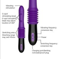 Consolador telescópico vibrador automático hacia arriba y hacia abajo masajeador punto G empuje retráctil coño vibrante juguetes sexuales de gran tamaño para mujeres - details 5