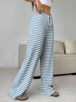 Pantalones de Algodón con Rayas para Mujer Cintura Elástica, Talla Única, Novedad de Otoño - details 14
