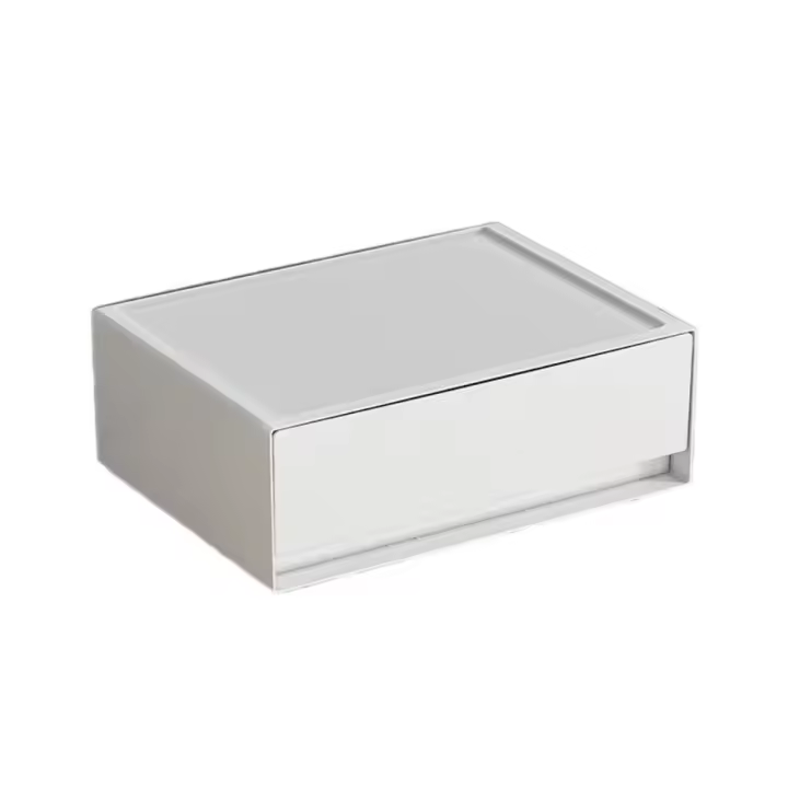 Cajón de almacenamiento apilable de plástico tipo cajonera, caja de almacenamiento de escritorio de gran capacidad, organizador de almacenamiento de papelería blanco que ahorra espacio - 1