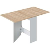 Mesa Auxiliar con Alas Abatibles, Mesa Cocina, Acabado en Color Blanco Artik y Roble Canadian, Modelo Fly, Medidas: 77 cm (Largo) x 31-140 cm (Ancho) x 79 cm (Alto), Abatible - details 3
