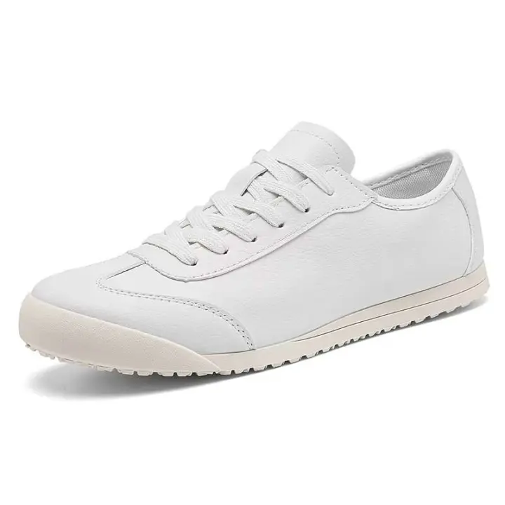 Nuevos zapatos deportivos blancos clásicos de alta calidad informales para hombre, cómodos y planos con cordones, zapatos deportivos para caminar jóvenes y puros, para correr, precio bajo, Guangzhou - 1