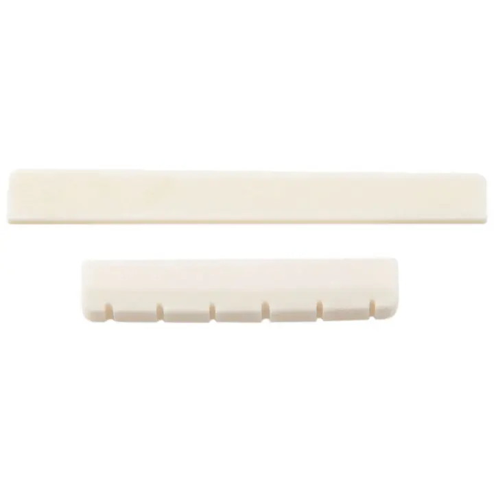 Piezas de guitarra blanca, juego de sillín y tuerca de puente de hueso de guitarra clásica de 6 cuerdas - 1