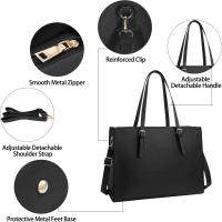 Bolso de Cuero PU para Mujer, Bandolera para Ordenador Portátil, 15,6 Pulgadas, Impermeable - details 3