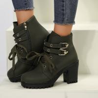 botas de tacón alto para mujer botas martin casuales zapatos - details 3