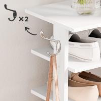 Zapatero, Estante Zapatero, Estantería para Zapatos, Mueble Zapatero de 8 Niveles, con 2 Ganchos, 50 x 28 x 113 cm, para Entrada, Dormitorio, Ahorra Espacio, Blanco - details 29