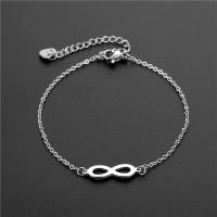 Accesorios simples lucky number 8 infinity brazalete de acero inoxidable mujer - details 0