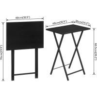 Mesa Auxiliar Plegable de 2, Mesa Lateral para Sofá, Escritorio Pequeño para Portátil, Mesa de TV Plegable pequeña, Estructura de Almacenamiento Fácil, Marrón Rústico y Negro EBF25BZ01 - details 20