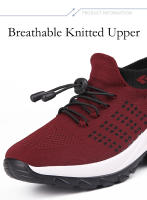 Zapatos para caminar de marca para mujer, zapatillas de deporte con calcetines de punto transpirables, zapatos cómodos para lactancia, zapatos deportivos con plataforma informales - details 5
