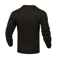 Abrigo de hombre moda pequeño cheque Waffle juvenil cuello redondo jacquard cheque sudadera con capucha - details 14