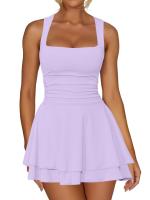 2025 nuevo vestido ajustado sin mangas plisado de verano para mujer - details 3