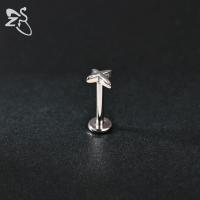 ZS 1 pieza 16G Piercing de labio Labret de acero inoxidable para mujeres y niñas, colorido, con forma de luna y mariposa, para cartílago, tragus y hélice, 8MM - details 15