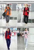 Otoño e Invierno nueva moda traje de mujer chándales casuales con capucha sudadera de lana conjunto de tres piezas - details 13