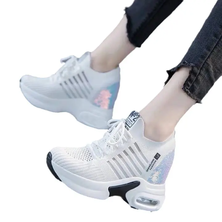 Zapatillas Deportivas para Mujer Suela Suave de Malla, Transpirables, Zapatillas de Correr al Aire Libre, Zapatillas Casuales con Cordones - 1