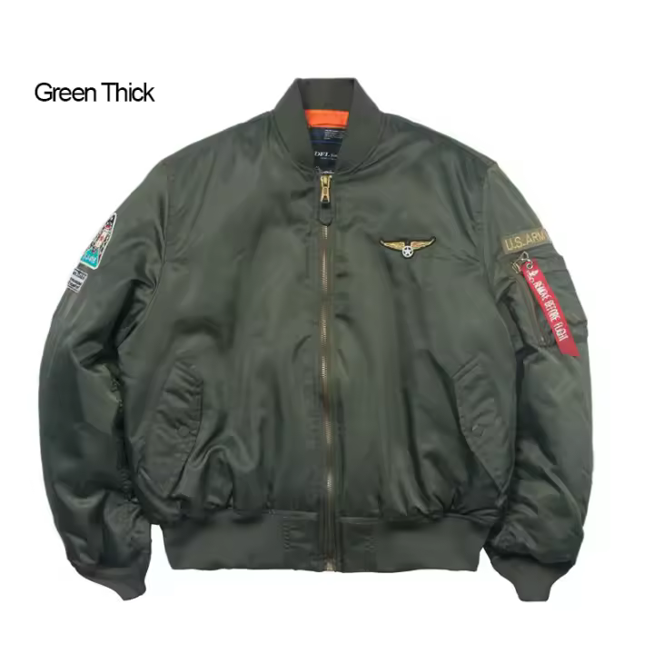 DAFEILI Vintage hombres Casual impermeable chaquetas de aviador moda de invierno abrigo grueso militar táctico Outwear - 1