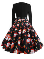 Women winter Christmas 50s 60s vintage swing elegant party a line dress - details 11