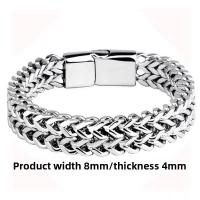 Pulsera de acero inoxidable para hombre Diseño positivo y negativo, estilo hip-hop punk, sensación superior sencilla y dominante, estilo cubano, ideal para regalo - details 0
