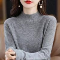 Suéter de punto con cuello medio alto para mujer, jersey de manga larga, versátil, talla grande 4XL, Otoño e Invierno - details 10