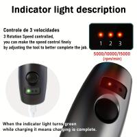 Juego de Herramienta Rotativa Inalámbrica Mini con Batería de Iones de Litio, 3 Velocidades de Rotación 5000rpm-15000rpm, Carga USB Portátil, Herramienta Rotativa de Potencia Multiusos con Accesorios para Moler, Lijar, Tallar, Pulir, Creaciones DIY - details 1